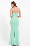 Mermaid Crepe Straight Across Formal Evening Dresses Long Prom Party Bridesmaid Dress Gowns