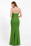 Mermaid Crepe Straight Across Formal Evening Dresses Long Prom Party Bridesmaid Dress Gowns