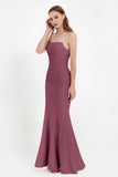 Mermaid Crepe Straight Across Formal Evening Dresses Long Prom Party Bridesmaid Dress Gowns