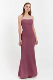Mermaid Crepe Straight Across Formal Evening Dresses Long Prom Party Bridesmaid Dress Gowns