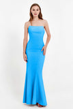 Mermaid Crepe Straight Across Formal Evening Dresses Long Prom Party Bridesmaid Dress Gowns