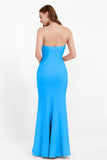 Mermaid Crepe Straight Across Formal Evening Dresses Long Prom Party Bridesmaid Dress Gowns