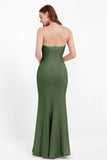 Mermaid Crepe Straight Across Formal Evening Dresses Long Prom Party Bridesmaid Dress Gowns