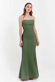 Mermaid Crepe Straight Across Formal Evening Dresses Long Prom Party Bridesmaid Dress Gowns