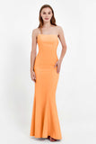 Mermaid Crepe Straight Across Formal Evening Dresses Long Prom Party Bridesmaid Dress Gowns
