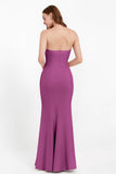 Mermaid Crepe Straight Across Formal Evening Dresses Long Prom Party Bridesmaid Dress Gowns