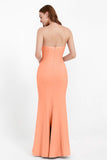 Mermaid Crepe Straight Across Formal Evening Dresses Long Prom Party Bridesmaid Dress Gowns