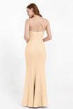 Mermaid Crepe Straight Across Formal Evening Dresses Long Prom Party Bridesmaid Dress Gowns