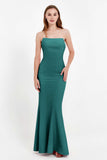 Mermaid Crepe Straight Across Formal Evening Dresses Long Prom Party Bridesmaid Dress Gowns