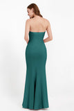 Mermaid Crepe Straight Across Formal Evening Dresses Long Prom Party Bridesmaid Dress Gowns