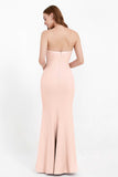 Mermaid Crepe Straight Across Formal Evening Dresses Long Prom Party Bridesmaid Dress Gowns