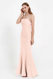 Mermaid Crepe Straight Across Formal Evening Dresses Long Prom Party Bridesmaid Dress Gowns