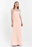 Mermaid Crepe Straight Across Formal Evening Dresses Long Prom Party Bridesmaid Dress Gowns