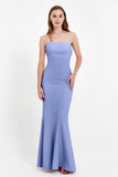 Mermaid Crepe Straight Across Formal Evening Dresses Long Prom Party Bridesmaid Dress Gowns