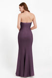 Mermaid Crepe Straight Across Formal Evening Dresses Long Prom Party Bridesmaid Dress Gowns