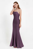 Mermaid Crepe Straight Across Formal Evening Dresses Long Prom Party Bridesmaid Dress Gowns