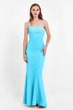 Mermaid Crepe Straight Across Formal Evening Dresses Long Prom Party Bridesmaid Dress Gowns