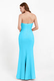 Mermaid Crepe Straight Across Formal Evening Dresses Long Prom Party Bridesmaid Dress Gowns