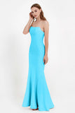 Mermaid Crepe Straight Across Formal Evening Dresses Long Prom Party Bridesmaid Dress Gowns