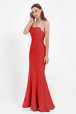 Mermaid Crepe Straight Across Formal Evening Dresses Long Prom Party Bridesmaid Dress Gowns