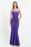 Mermaid Crepe Straight Across Formal Evening Dresses Long Prom Party Bridesmaid Dress Gowns