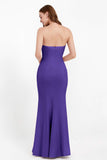 Mermaid Crepe Straight Across Formal Evening Dresses Long Prom Party Bridesmaid Dress Gowns