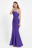 Mermaid Crepe Straight Across Formal Evening Dresses Long Prom Party Bridesmaid Dress Gowns