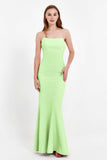 Mermaid Crepe Straight Across Formal Evening Dresses Long Prom Party Bridesmaid Dress Gowns