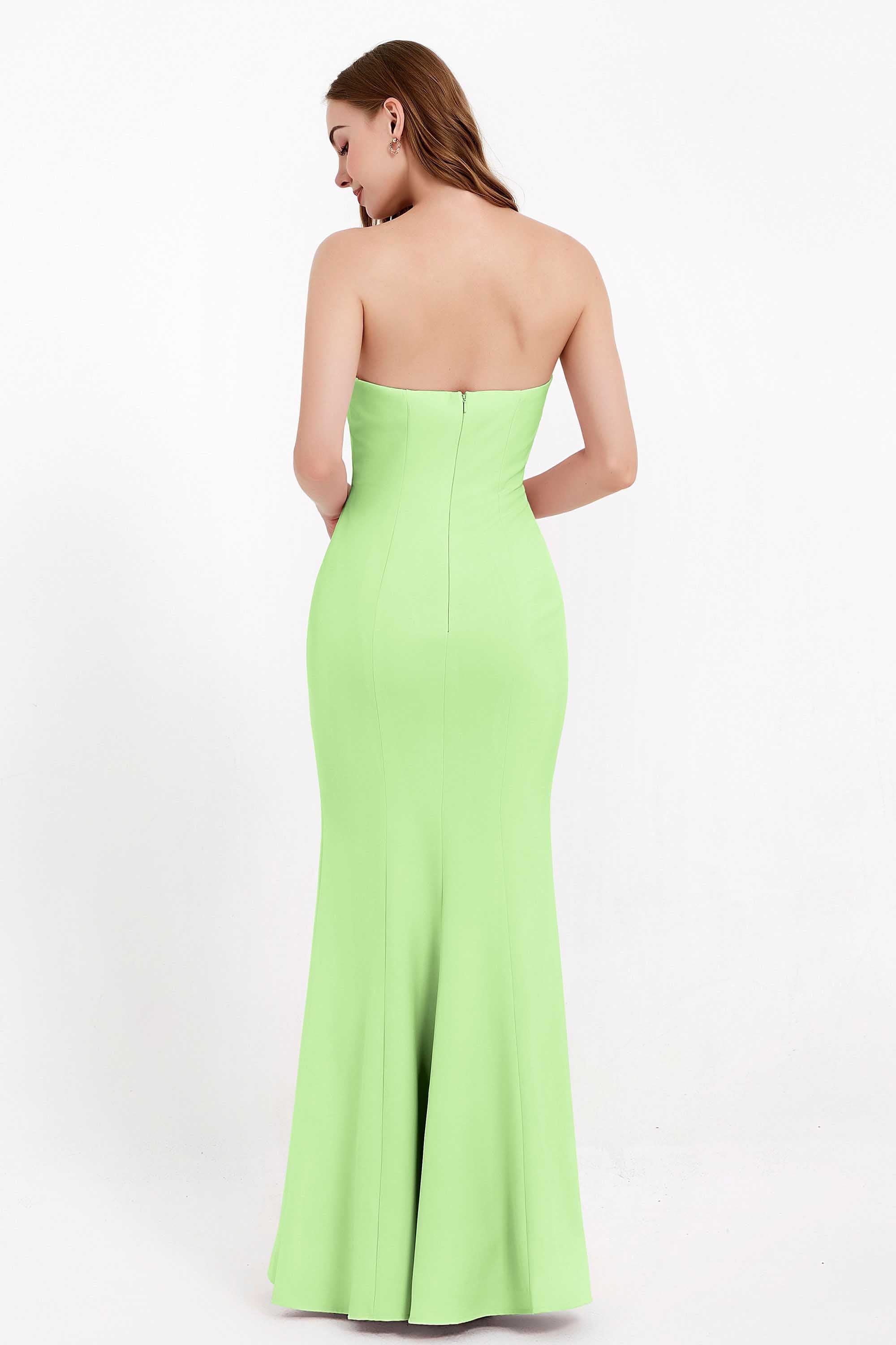 Mermaid Crepe Straight Across Formal Evening Dresses Long Prom Party Bridesmaid Dress Gowns