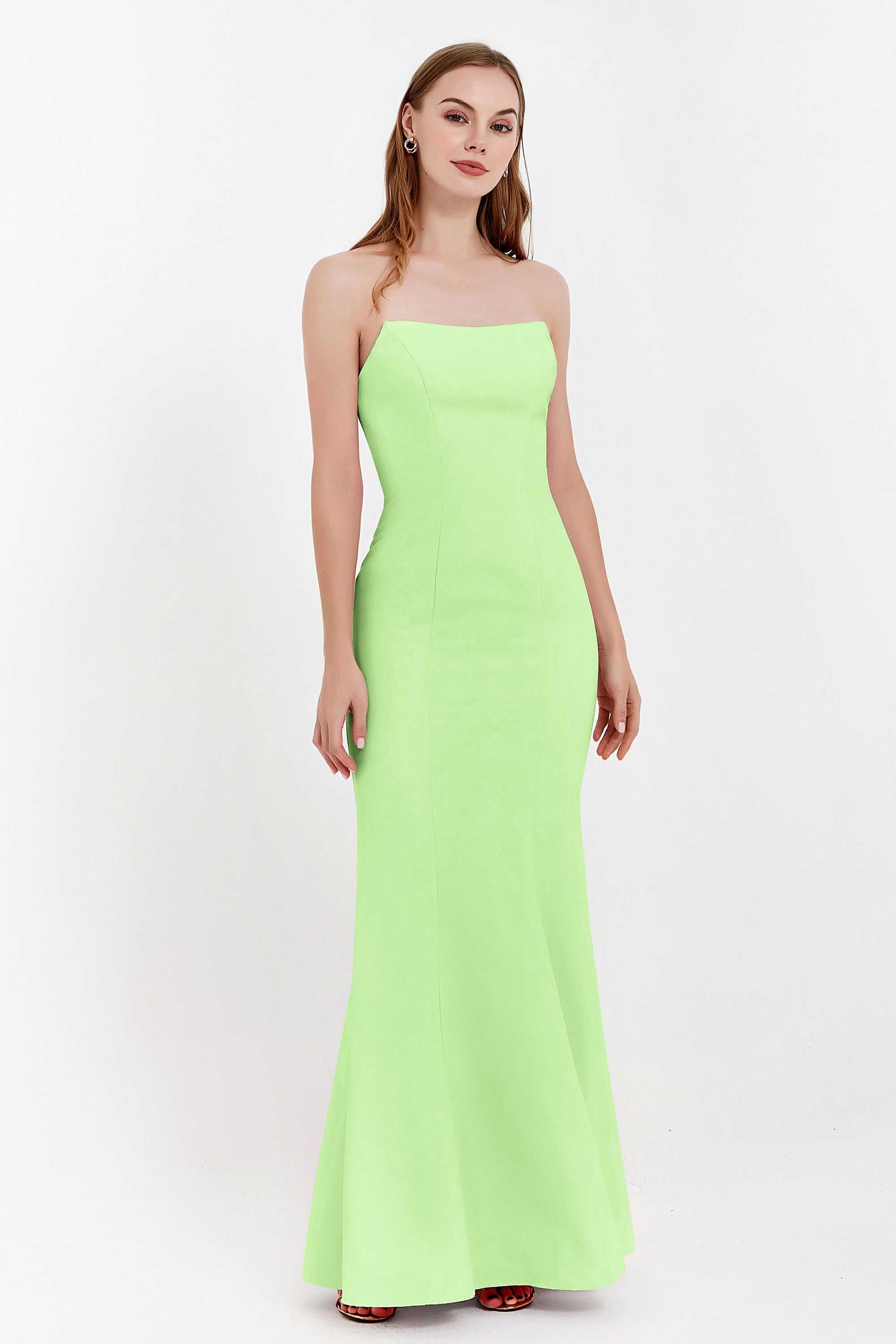 Mermaid Crepe Straight Across Formal Evening Dresses Long Prom Party Bridesmaid Dress Gowns
