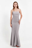 Mermaid Crepe Straight Across Formal Evening Dresses Long Prom Party Bridesmaid Dress Gowns