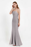 Mermaid Crepe Straight Across Formal Evening Dresses Long Prom Party Bridesmaid Dress Gowns