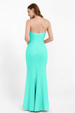 Mermaid Crepe Straight Across Formal Evening Dresses Long Prom Party Bridesmaid Dress Gowns