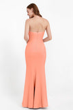 Mermaid Crepe Straight Across Formal Evening Dresses Long Prom Party Bridesmaid Dress Gowns