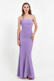 Mermaid Crepe Straight Across Formal Evening Dresses Long Prom Party Bridesmaid Dress Gowns