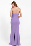 Mermaid Crepe Straight Across Formal Evening Dresses Long Prom Party Bridesmaid Dress Gowns