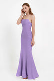 Mermaid Crepe Straight Across Formal Evening Dresses Long Prom Party Bridesmaid Dress Gowns