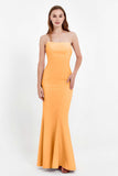 Mermaid Crepe Straight Across Formal Evening Dresses Long Prom Party Bridesmaid Dress Gowns