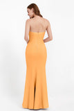 Mermaid Crepe Straight Across Formal Evening Dresses Long Prom Party Bridesmaid Dress Gowns