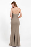 Mermaid Crepe Straight Across Formal Evening Dresses Long Prom Party Bridesmaid Dress Gowns