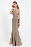 Mermaid Crepe Straight Across Formal Evening Dresses Long Prom Party Bridesmaid Dress Gowns