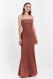 Mermaid Crepe Straight Across Formal Evening Dresses Long Prom Party Bridesmaid Dress Gowns