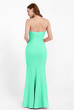 Mermaid Crepe Straight Across Formal Evening Dresses Long Prom Party Bridesmaid Dress Gowns