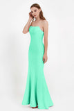 Mermaid Crepe Straight Across Formal Evening Dresses Long Prom Party Bridesmaid Dress Gowns