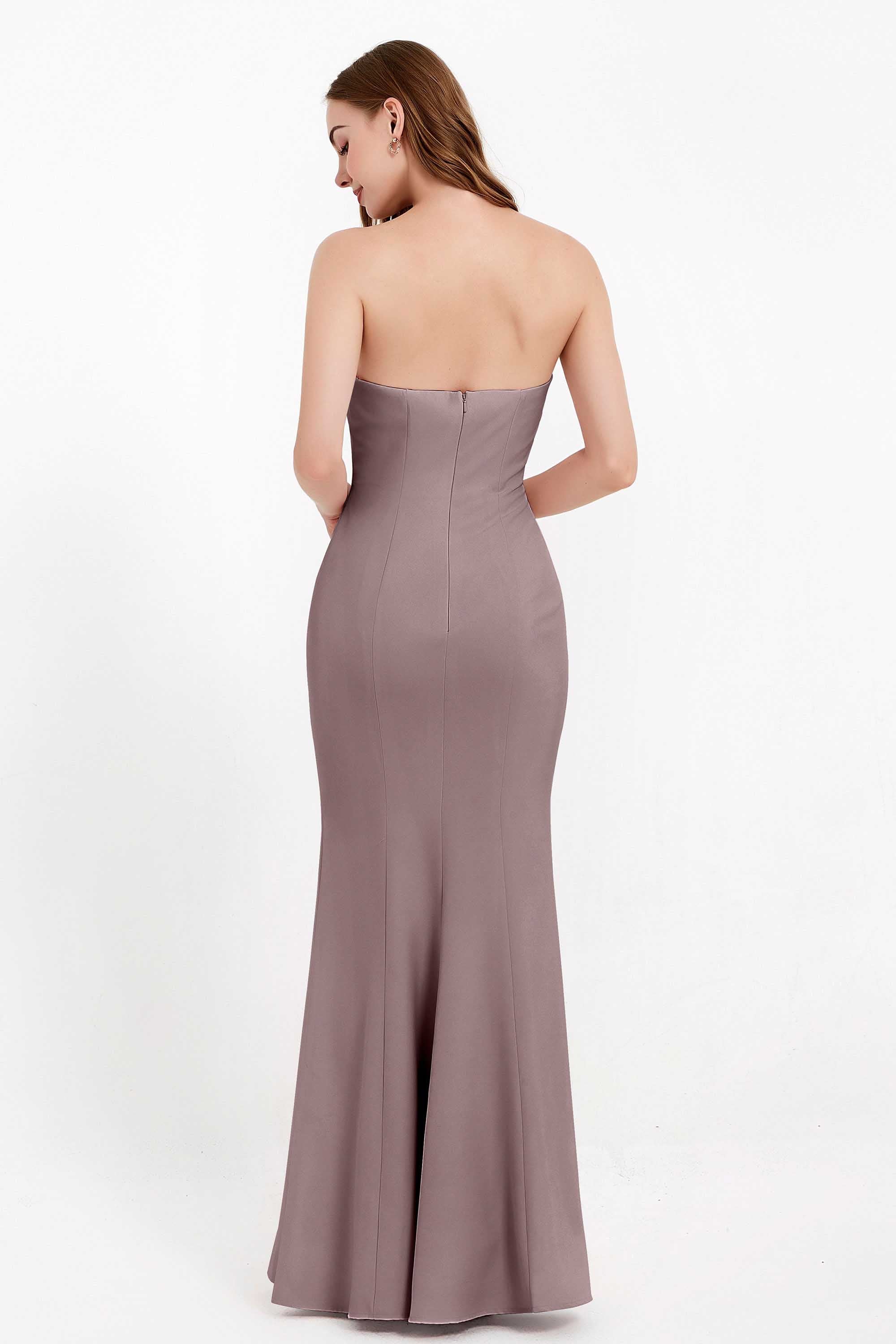 Mermaid Crepe Straight Across Formal Evening Dresses Long Prom Party Bridesmaid Dress Gowns