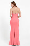 Mermaid Crepe Straight Across Formal Evening Dresses Long Prom Party Bridesmaid Dress Gowns
