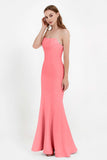 Mermaid Crepe Straight Across Formal Evening Dresses Long Prom Party Bridesmaid Dress Gowns