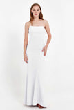Mermaid Crepe Straight Across Formal Evening Dresses Long Prom Party Bridesmaid Dress Gowns