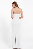 Mermaid Crepe Straight Across Formal Evening Dresses Long Prom Party Bridesmaid Dress Gowns