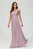V Neck Chiffon Lace Bridesmaid Dress Formal Evening Dresses Gowns Ruffles Sleeveless